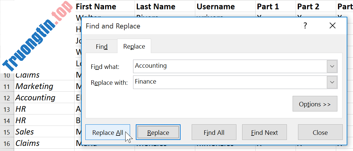Excel&nbsp;2019&nbsp;(Phần&nbsp;9):&nbsp;Tính&nbsp;năng&nbsp;Find&nbsp;&&nbsp;Replace