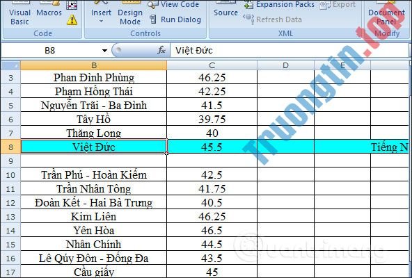 Cách&nbsp;tự&nbsp;động&nbsp;nổi&nbsp;bật&nbsp;dòng,&nbsp;cột&nbsp;trong&nbsp;Excel