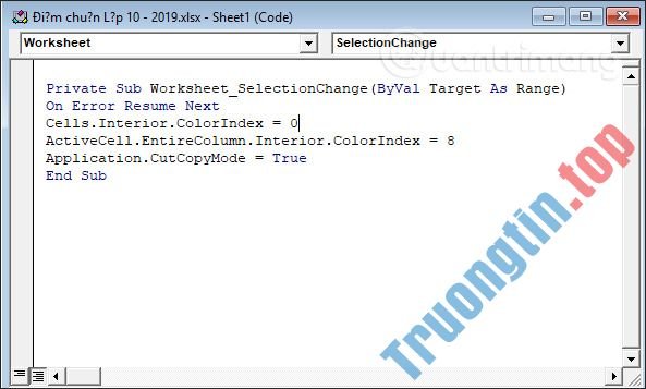 Cách&nbsp;tự&nbsp;động&nbsp;nổi&nbsp;bật&nbsp;dòng,&nbsp;cột&nbsp;trong&nbsp;Excel