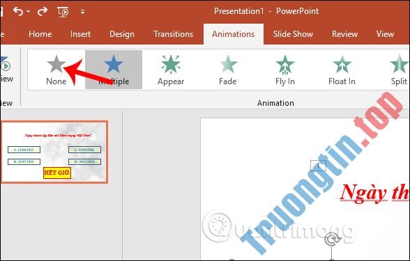 Cách&nbsp;xóa&nbsp;hiệu&nbsp;ứng&nbsp;động&nbsp;trên&nbsp;PowerPoint