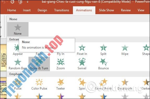 Cách&nbsp;xóa&nbsp;hiệu&nbsp;ứng&nbsp;động&nbsp;trên&nbsp;PowerPoint