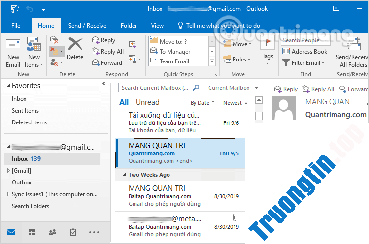 Thêm tài khoản Gmail vào Outlook với POP