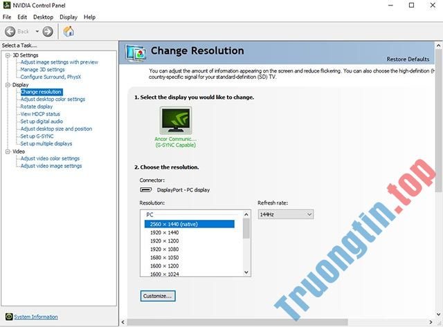 Cách&nbsp;bật&nbsp;144Hz&nbsp;(hoặc&nbsp;cao&nbsp;hơn)&nbsp;trên&nbsp;màn&nbsp;hình&nbsp;chơi&nbsp;game&nbsp;chuyên&nbsp;dụng