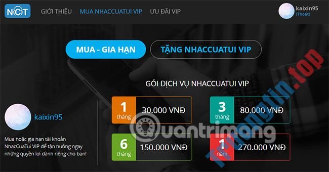 Cách&nbsp;đăng&nbsp;ký&nbsp;NhacCuaTui&nbsp;VIP