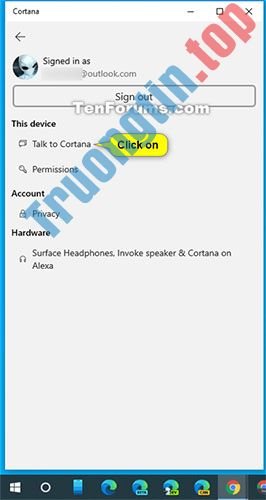 Thay đổi việc nói hoặc nhập vào Cortana khi nhấn Win+C trong Windows 10 2 Thay đổi việc nói hoặc nhập vào Cortana khi nhấn Win+C trong Windows 10