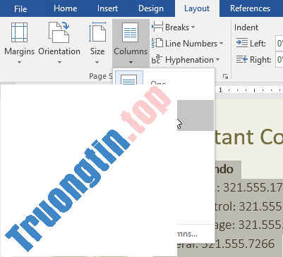 Word&nbsp;2019&nbsp;(Phần&nbsp;14):&nbsp;Cột