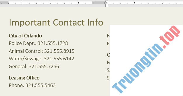 Word&nbsp;2019&nbsp;(Phần&nbsp;14):&nbsp;Cột