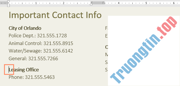 Word&nbsp;2019&nbsp;(Phần&nbsp;14):&nbsp;Cột