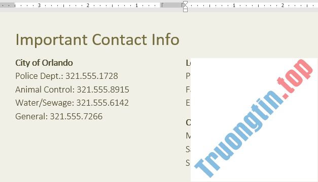 Word&nbsp;2019&nbsp;(Phần&nbsp;14):&nbsp;Cột