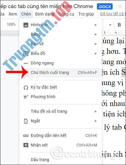 Cách&nbsp;chèn&nbsp;ghi&nbsp;chú&nbsp;chân&nbsp;trang&nbsp;Google&nbsp;Docs
