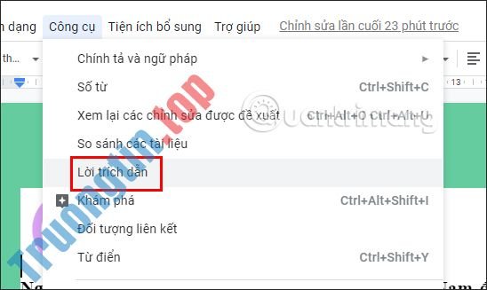 Cách&nbsp;chèn&nbsp;trích&nbsp;dẫn&nbsp;trong&nbsp;Google&nbsp;Docs