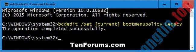 Cách&nbsp;vô&nbsp;hiệu&nbsp;hóa/kích&nbsp;hoạt&nbsp;F8&nbsp;Advanced&nbsp;Boot&nbsp;Options&nbsp;trong&nbsp;Windows&nbsp;10