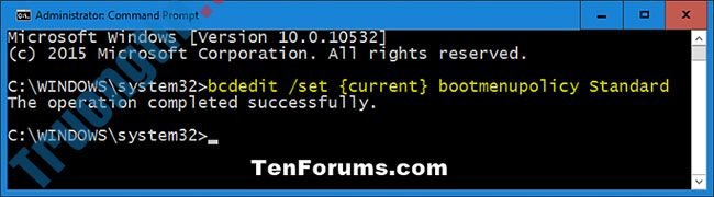 Cách&nbsp;vô&nbsp;hiệu&nbsp;hóa/kích&nbsp;hoạt&nbsp;F8&nbsp;Advanced&nbsp;Boot&nbsp;Options&nbsp;trong&nbsp;Windows&nbsp;10
