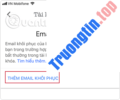 Hướng dẫn thêm email khôi phục vào Gmail