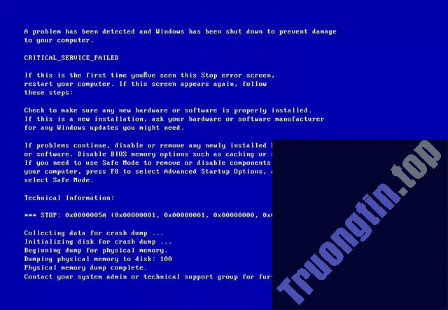 Cách&nbsp;sửa&nbsp;lỗi&nbsp;màn&nbsp;hình&nbsp;xanh&nbsp;Critical&nbsp;Service&nbsp;Failed&nbsp;trên&nbsp;Windows