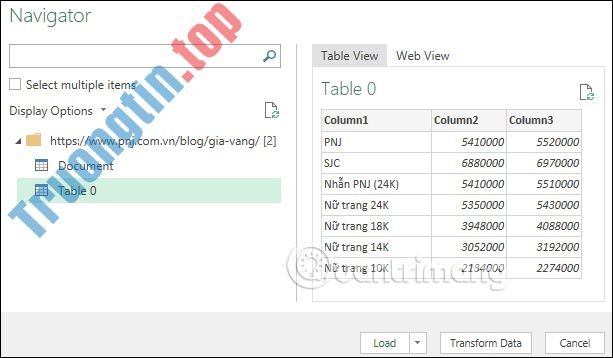 Cách&nbsp;lấy&nbsp;dữ&nbsp;liệu&nbsp;từ&nbsp;web&nbsp;vào&nbsp;Excel