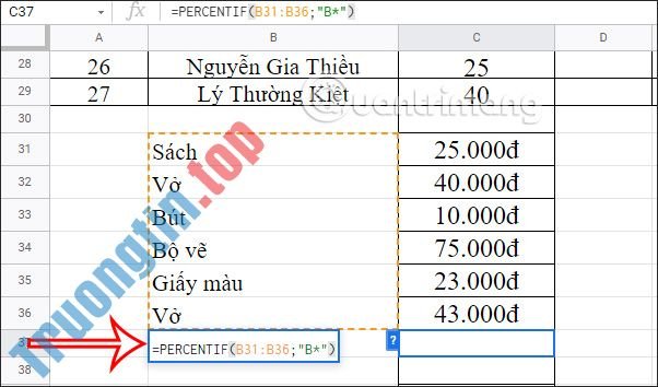 Cách&nbsp;tính&nbsp;phần&nbsp;trăm&nbsp;(%)&nbsp;trong&nbsp;Google&nbsp;Sheets