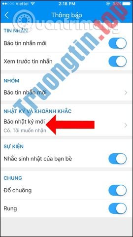 Cách&nbsp;tắt&nbsp;thông&nbsp;báo&nbsp;Nhật&nbsp;ký&nbsp;và&nbsp;Khoảnh&nbsp;khắc&nbsp;trên&nbsp;Zalo