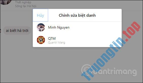 Cách&nbsp;đặt&nbsp;biệt&nbsp;danh&nbsp;trên&nbsp;Messenger&nbsp;điện&nbsp;thoại,&nbsp;máy&nbsp;tính