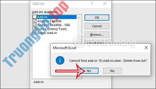 Cách&nbsp;xóa&nbsp;add-in&nbsp;trong&nbsp;Excel