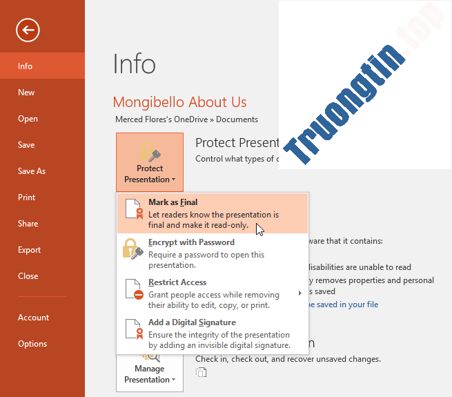 PowerPoint&nbsp;2019&nbsp;(Phần&nbsp;26):&nbsp;Kiểm&nbsp;tra&nbsp;và&nbsp;bảo&nbsp;vệ&nbsp;bài&nbsp;thuyết&nbsp;trình