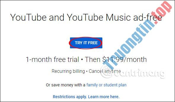 Cách&nbsp;đăng&nbsp;ký&nbsp;dùng&nbsp;thử&nbsp;YouTube&nbsp;Premium