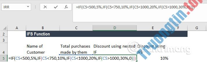Hàm&nbsp;IFS&nbsp;trong&nbsp;Excel,&nbsp;cách&nbsp;sử&nbsp;dụng&nbsp;và&nbsp;ví&nbsp;dụ&nbsp;cụ&nbsp;thể
