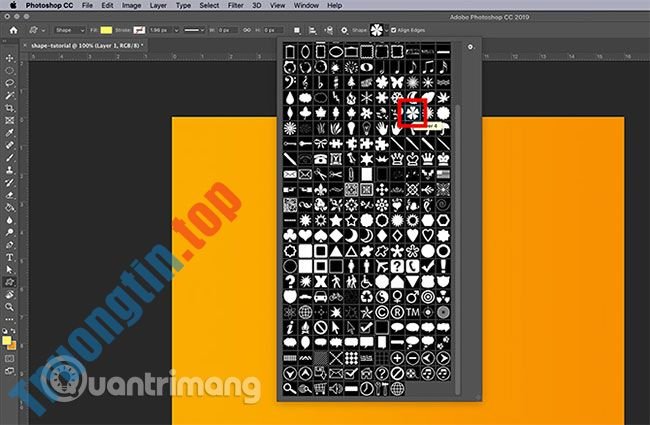 Cách&nbsp;sử&nbsp;dụng&nbsp;Custom&nbsp;Shape&nbsp;Tool&nbsp;trong&nbsp;Adobe&nbsp;Photoshop