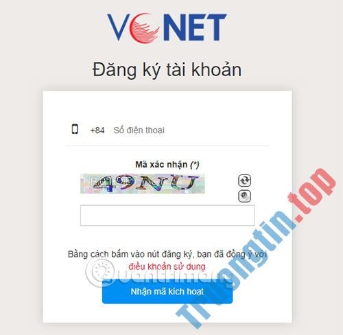 Hướng dẫn đăng ký VCNet