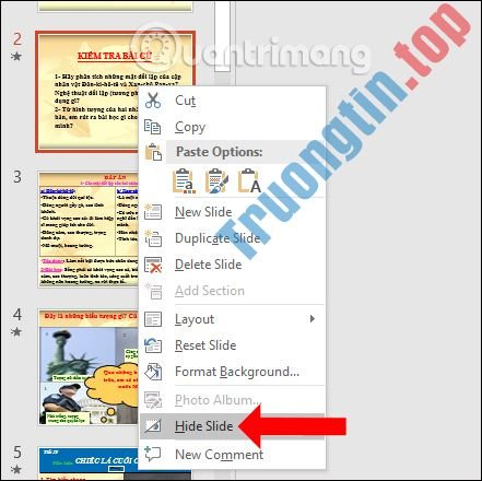 Cách&nbsp;ẩn,&nbsp;hiện&nbsp;slide&nbsp;trên&nbsp;PowerPoint