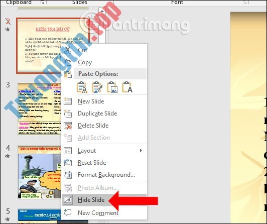 Cách&nbsp;ẩn,&nbsp;hiện&nbsp;slide&nbsp;trên&nbsp;PowerPoint