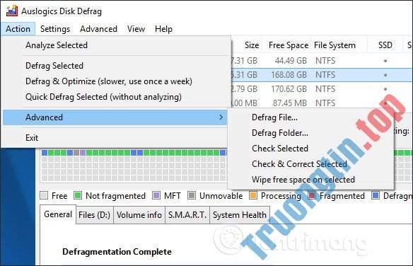 Cách dùng Auslogics Disk Defrag chống phân mảnh ổ cứng