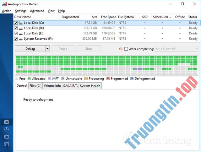 Cách&nbsp;dùng&nbsp;Auslogics&nbsp;Disk&nbsp;Defrag&nbsp;chống&nbsp;phân&nbsp;mảnh&nbsp;ổ&nbsp;cứng