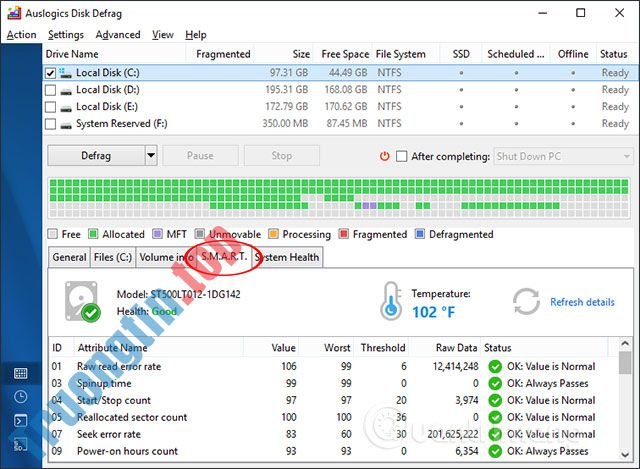 Cách&nbsp;dùng&nbsp;Auslogics&nbsp;Disk&nbsp;Defrag&nbsp;chống&nbsp;phân&nbsp;mảnh&nbsp;ổ&nbsp;cứng