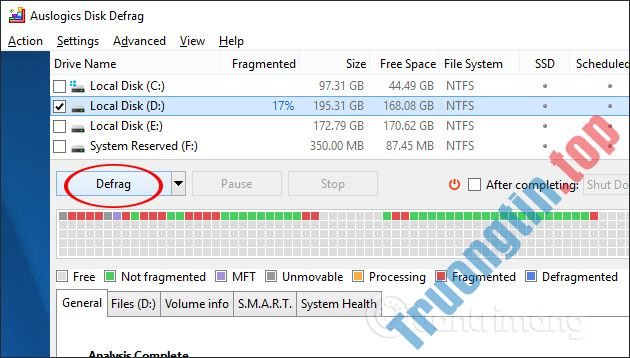Cách&nbsp;dùng&nbsp;Auslogics&nbsp;Disk&nbsp;Defrag&nbsp;chống&nbsp;phân&nbsp;mảnh&nbsp;ổ&nbsp;cứng