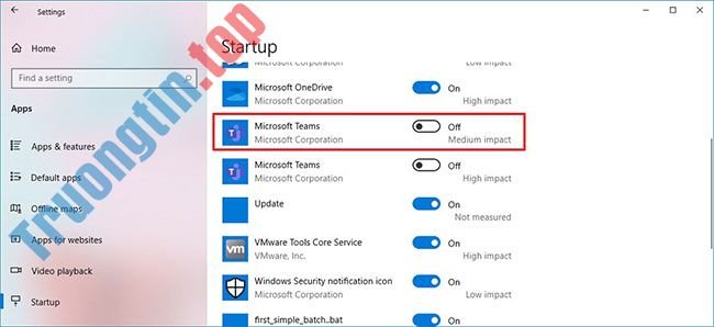 Cách ngăn Microsoft Teams tự khởi động trên Windows 10