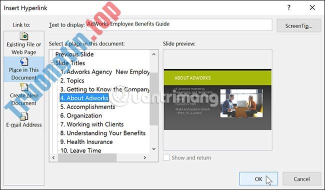Hyperlink&nbsp;(Siêu&nbsp;liên&nbsp;kết)&nbsp;trong&nbsp;PowerPoint&nbsp;2016