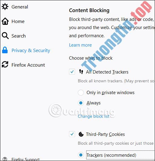 Cách&nbsp;chặn&nbsp;cookie&nbsp;theo&nbsp;dõi&nbsp;trên&nbsp;Firefox