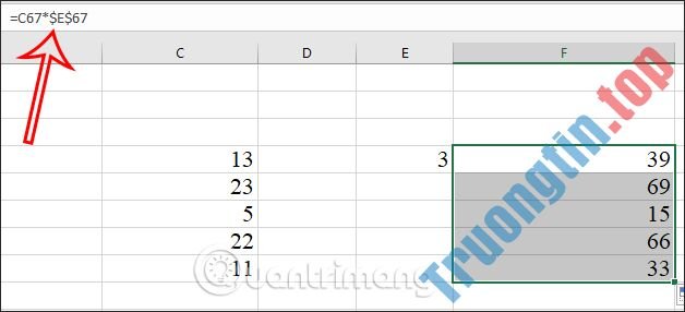 Cách nhân và phép nhân trong Excel