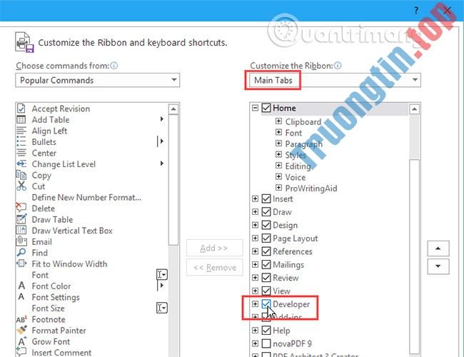 Cách&nbsp;thêm&nbsp;tab&nbsp;Developer&nbsp;vào&nbsp;Ribbon&nbsp;trong&nbsp;Microsoft&nbsp;Word