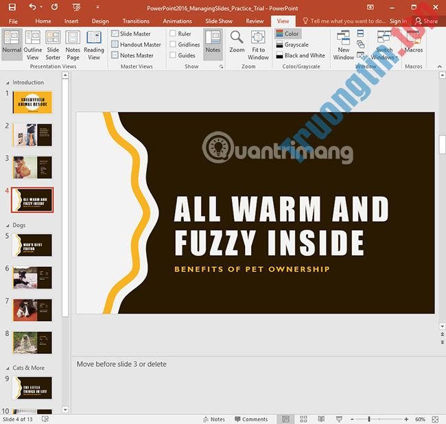 Quản&nbsp;lý&nbsp;các&nbsp;slide&nbsp;trong&nbsp;PowerPoint&nbsp;2016