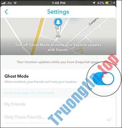 Cách tắt chia sẻ vị trí trong Snapchat trên iPhone và Android