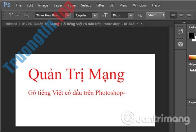Cách&nbsp;gõ&nbsp;tiếng&nbsp;Việt&nbsp;trong&nbsp;Photoshop