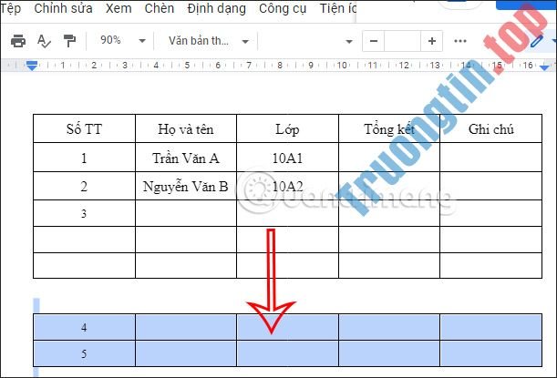 Cách&nbsp;gộp&nbsp;bảng&nbsp;và&nbsp;tách&nbsp;bảng&nbsp;trong&nbsp;Google&nbsp;Docs