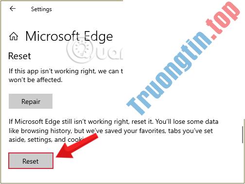 Cách reset trình duyệt Edge nhanh chóng trong Windows 10 4 Cách reset trình duyệt Edge nhanh chóng trong Windows 10