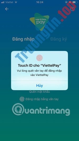 Cách đăng nhập bằng vân tay trên ViettelPay