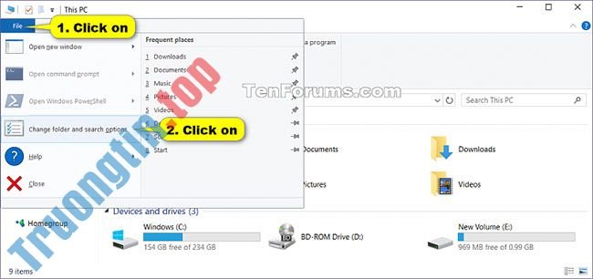 Cách&nbsp;mở&nbsp;Folder&nbsp;Options&nbsp;hay&nbsp;File&nbsp;Explorer&nbsp;Options&nbsp;trong&nbsp;Windows&nbsp;10