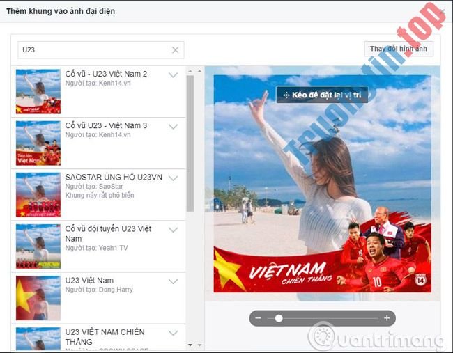 Đổi ảnh đại diện Facebook cổ vũ U23 Việt Nam