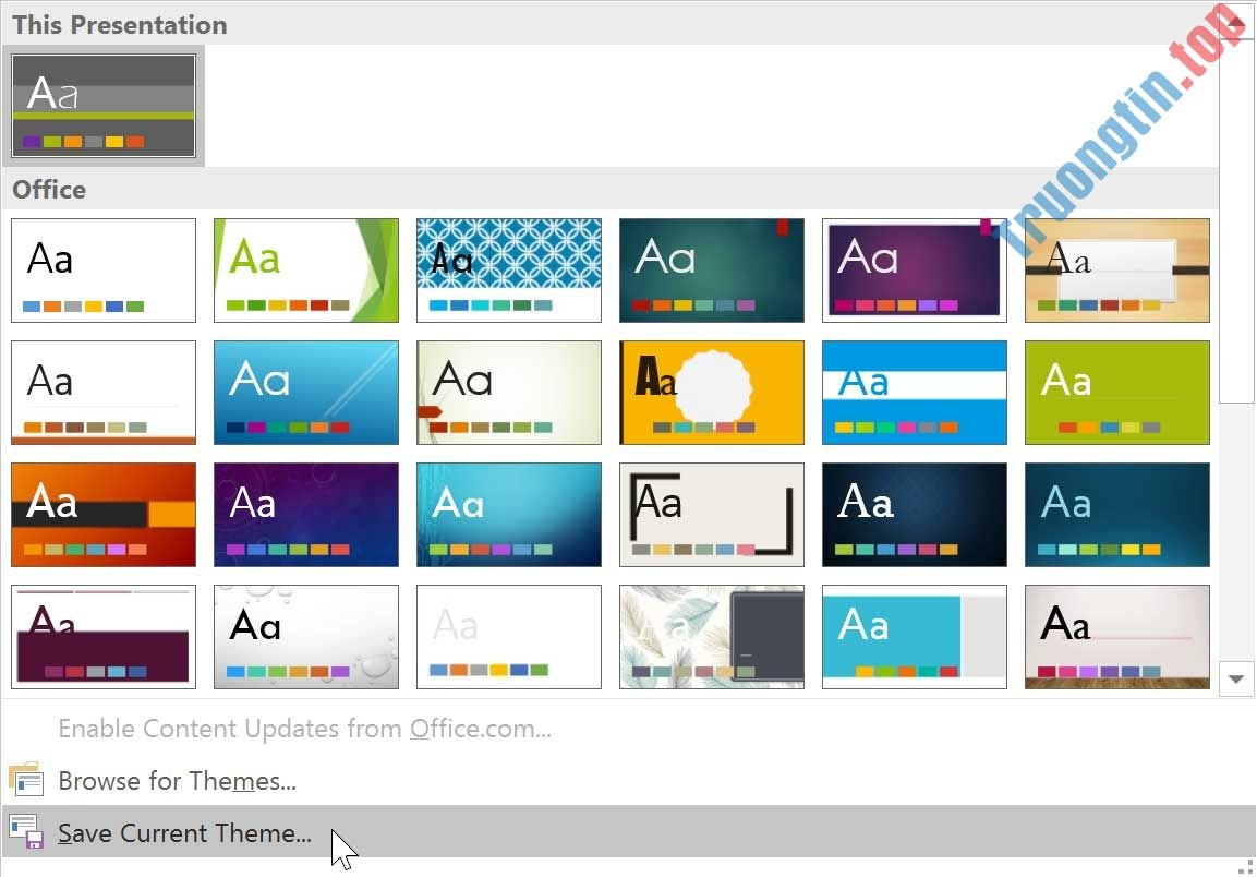 PowerPoint&nbsp;2019&nbsp;(Phần&nbsp;27):&nbsp;Sửa&nbsp;đổi&nbsp;theme