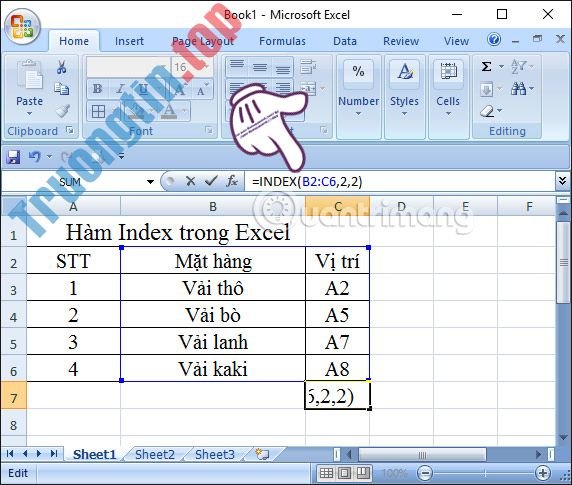 Hàm&nbsp;Index&nbsp;trong&nbsp;Excel:&nbsp;Công&nbsp;thức&nbsp;và&nbsp;cách&nbsp;sử&nbsp;dụng